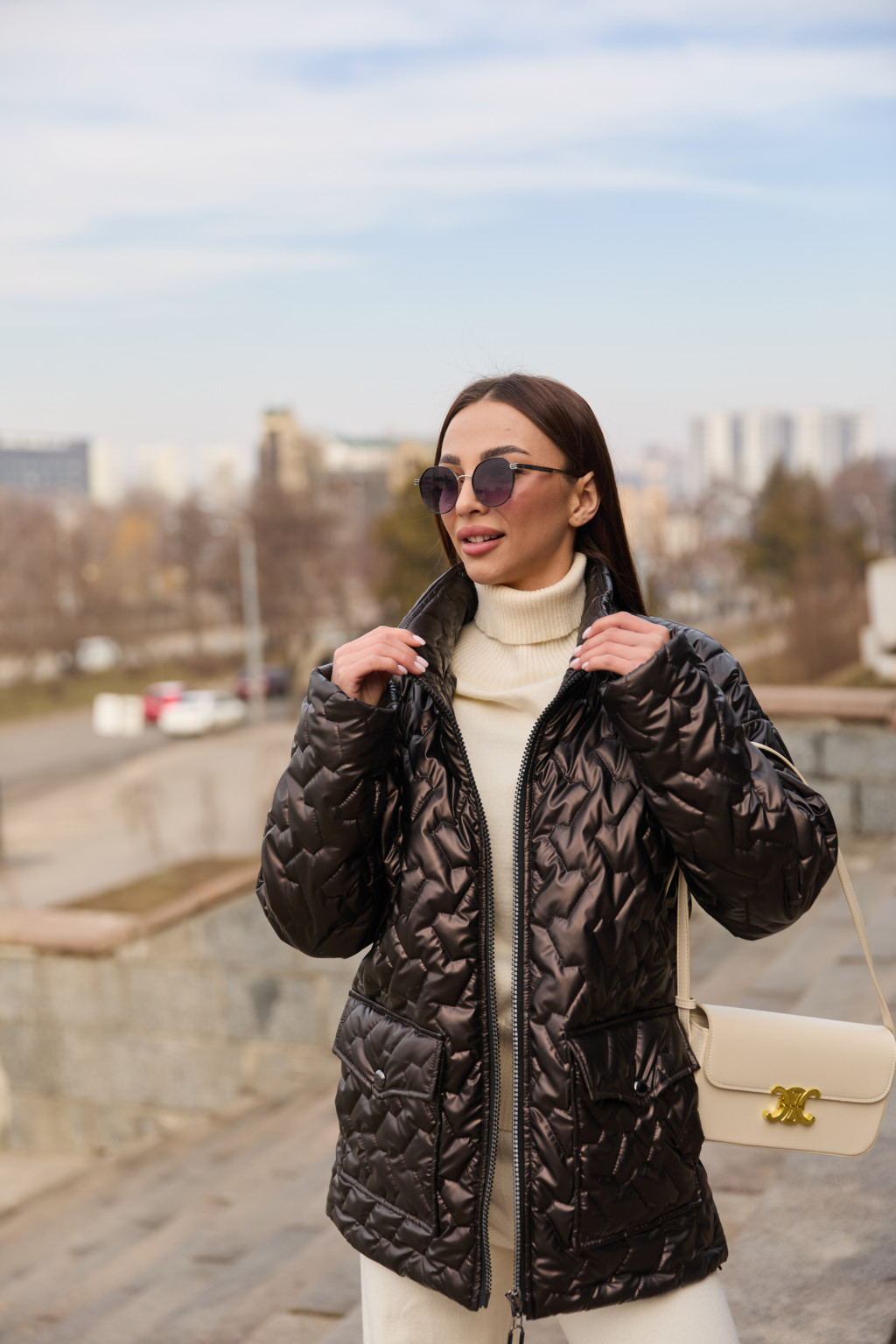 Демисезонная куртка Mila Nova К-325 шоколад — изображение 6