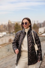 Демисезонная куртка Mila Nova К-325 шоколад — изображение 7