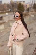 Демисезонное Пальто Mila Nova ПВ-347персиковый — изображение 5