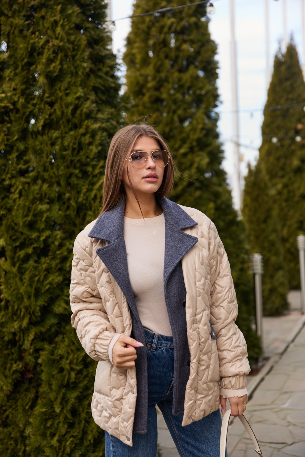 Демисезонная куртка Mila Nova К-317 бежевый — изображение 6