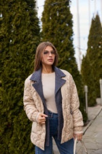 Демисезонная куртка Mila Nova К-317 бежевый — изображение 6