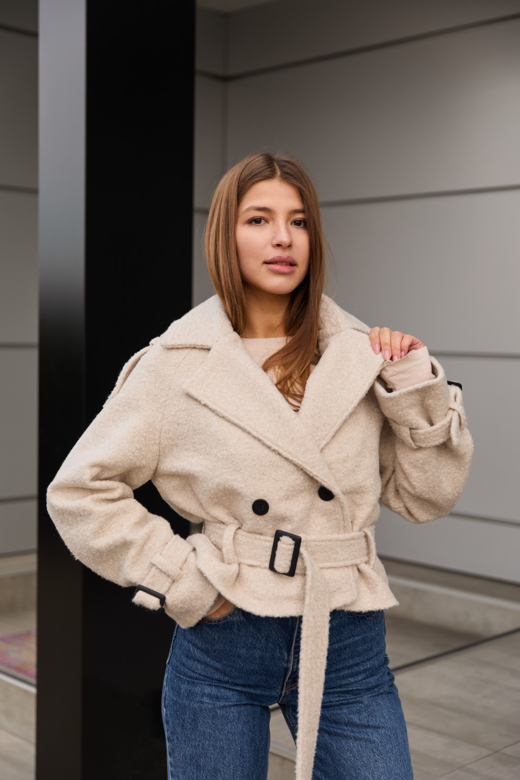 Демисезонное Пальто Mila Nova ПВ-347молоко — изображение 6