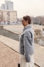 Демисезонная куртка Mila Nova К-330 серый — изображение 4