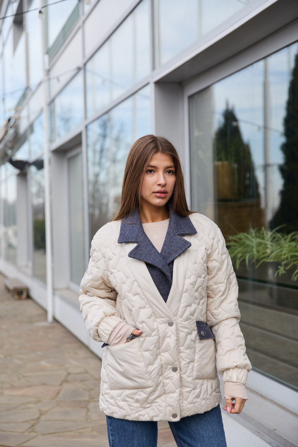 Демисезонная куртка Mila Nova К-317 молоко — изображение 1