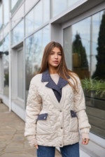Демисезонная куртка Mila Nova К-317 молоко — изображение 3