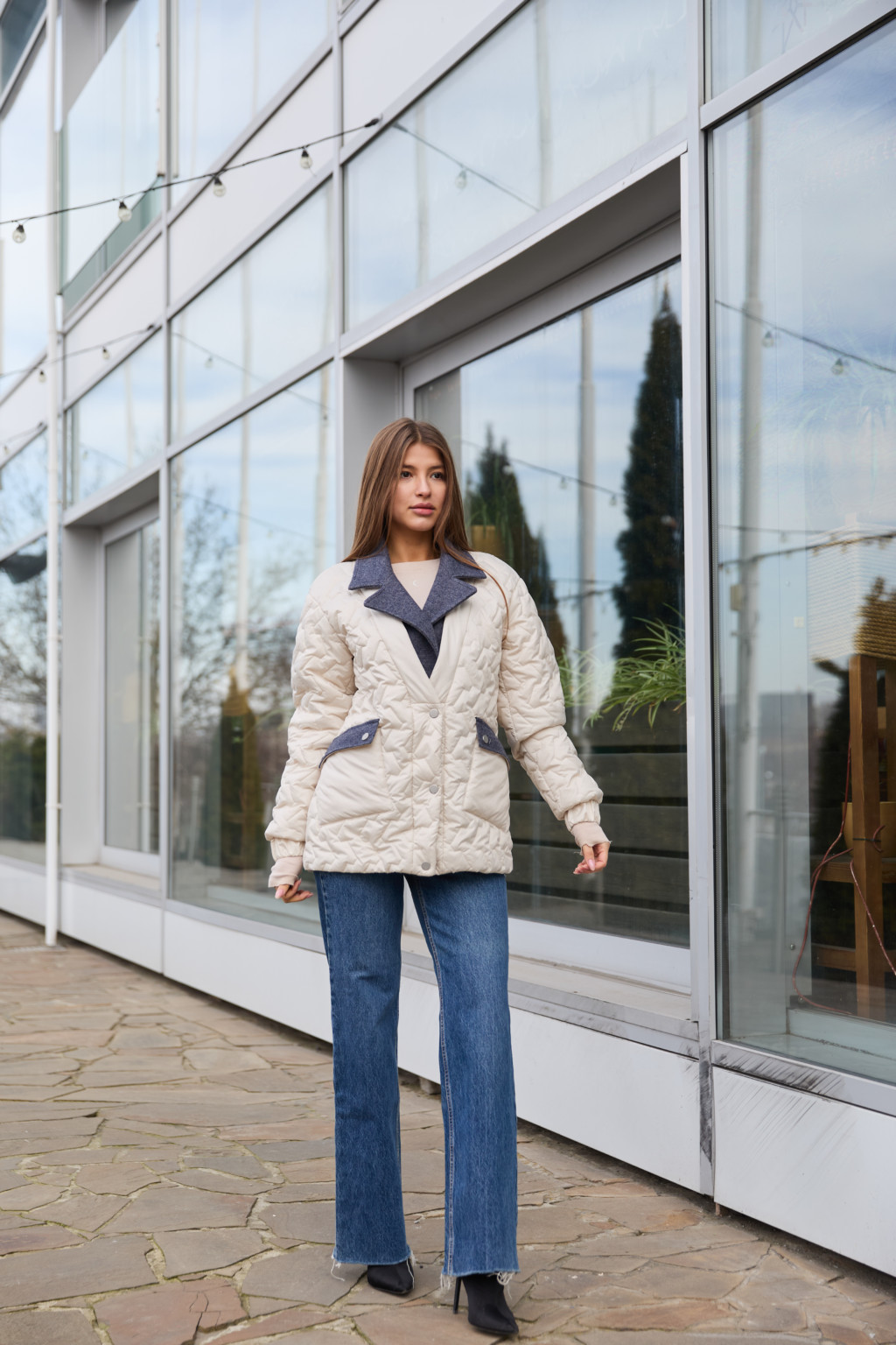 Демисезонная куртка Mila Nova К-317 молоко — изображение 2