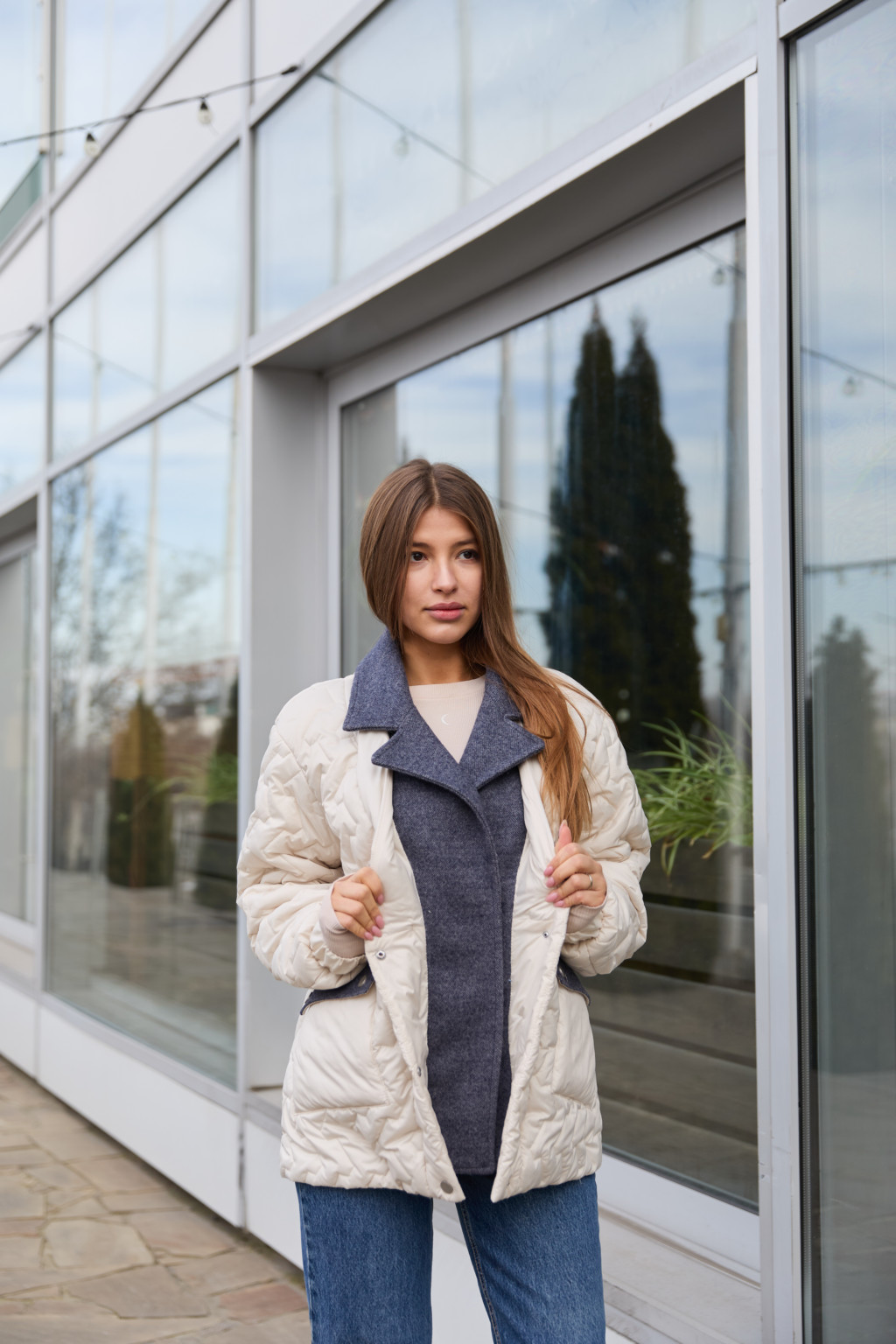 Демисезонная куртка Mila Nova К-317 молоко — изображение 4