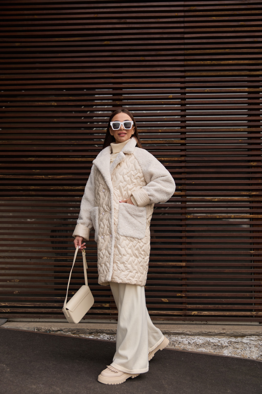 Демисезонная куртка Mila Nova К-308дл молоко — изображение 2