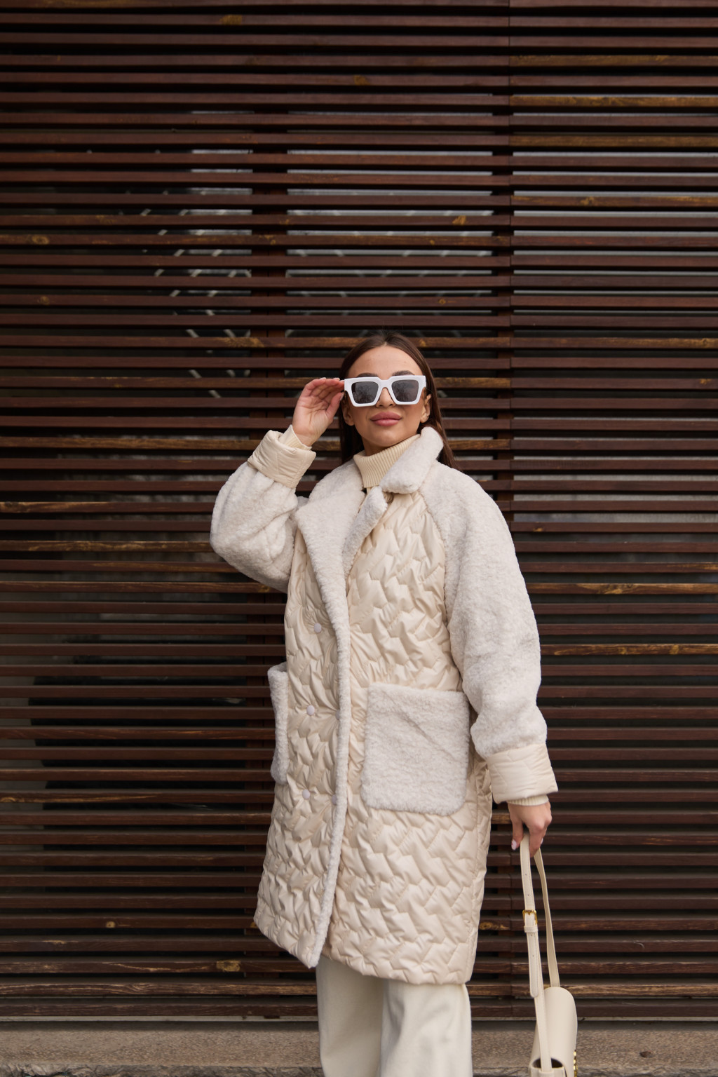 Демисезонная куртка Mila Nova К-308дл молоко — изображение 4