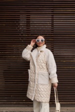 Демисезонная куртка Mila Nova К-308дл молоко — изображение 4