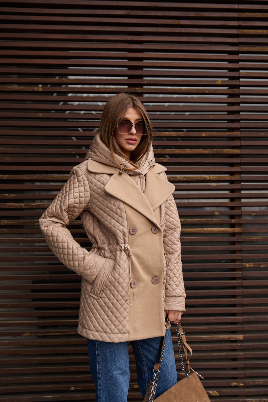 Демисезонная куртка Mila Nova К-316 кемел — изображение 7