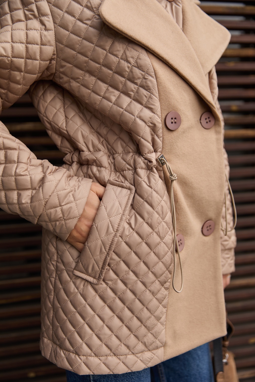 Демисезонная куртка Mila Nova К-316 кемел — изображение 6