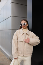 Демисезонная куртка Mila Nova К-330 молоко — изображение 6