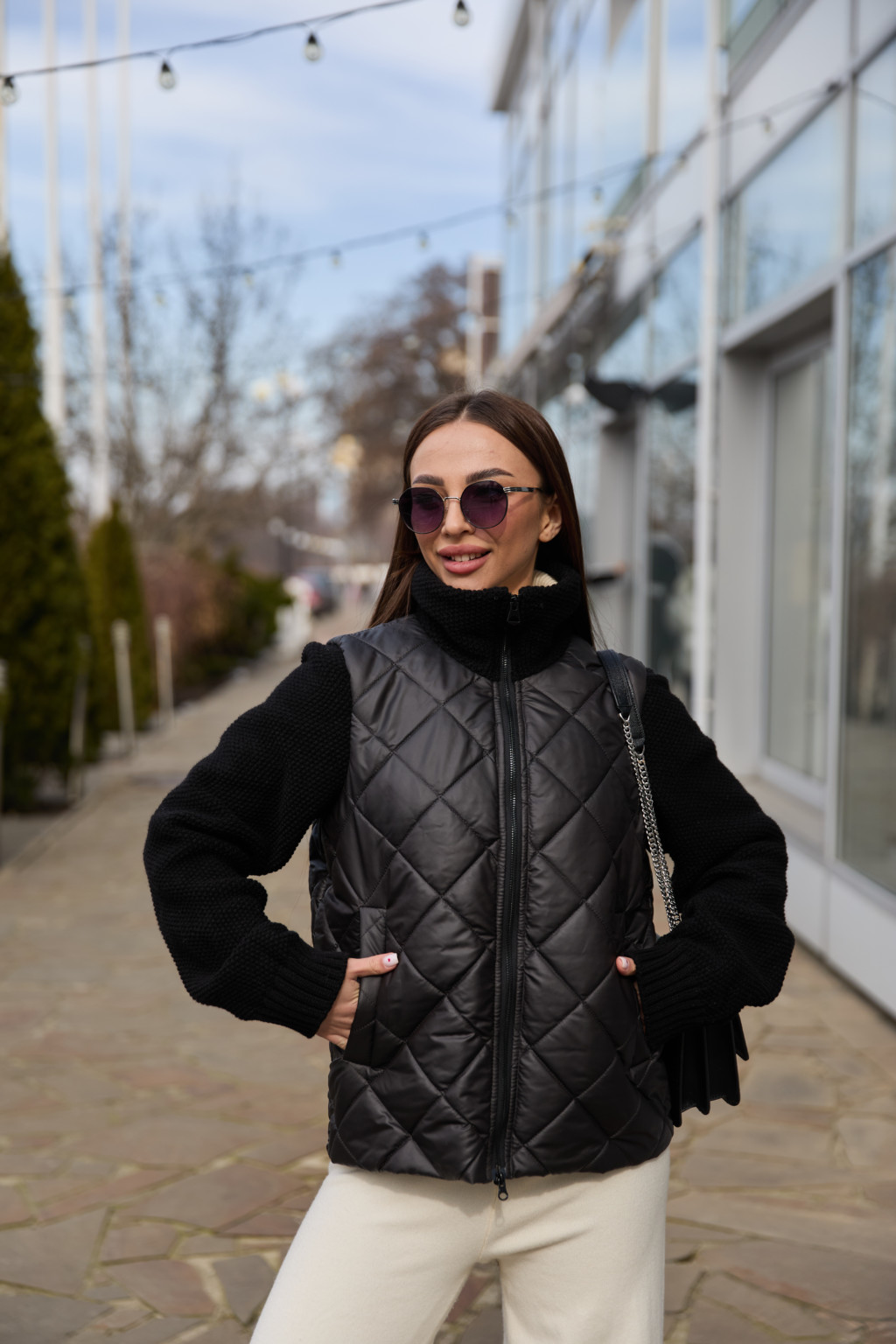 Демисезонная куртка Mila Nova К-321 черный — изображение 1