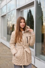 Демисезонная куртка Mila Nova К-320 бежевый — изображение 3