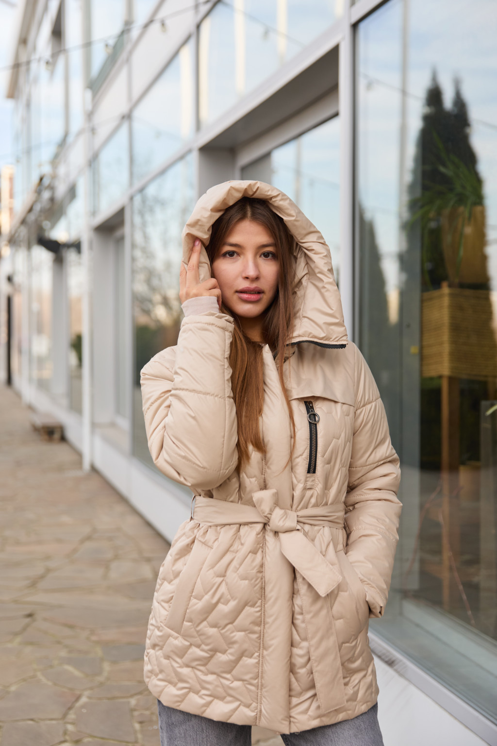 Демисезонная куртка Mila Nova К-320 бежевый — изображение 1