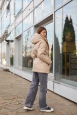 Демисезонная куртка Mila Nova К-320 бежевый — изображение 6