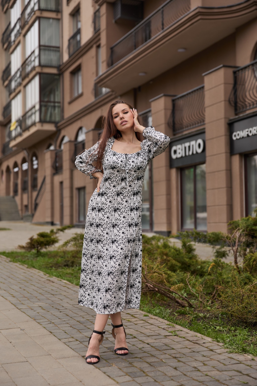 Летнее платье Mila Nova Ф-135 белый+черный — изображение 2