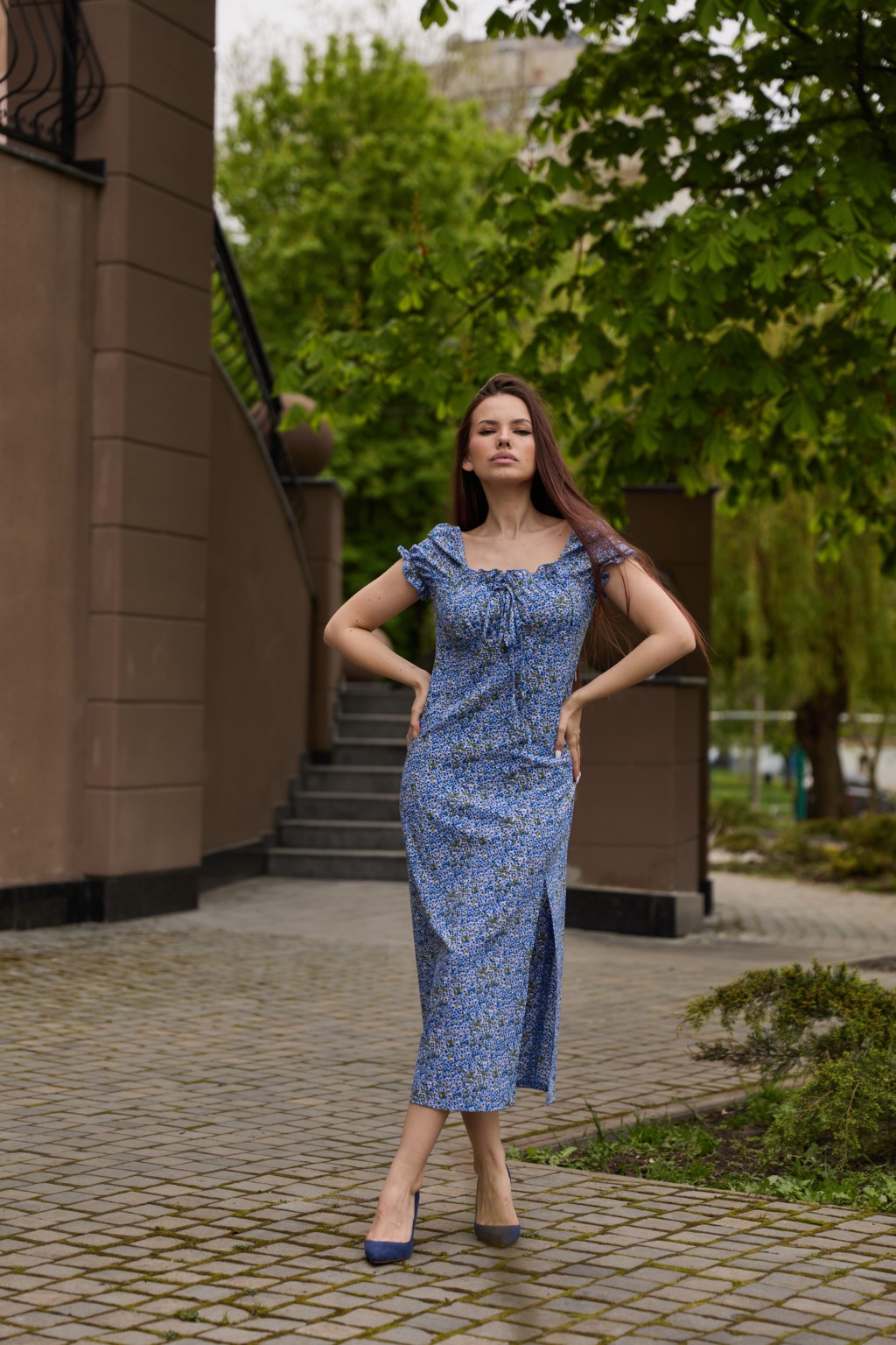 Летнее платье Mila Nova Ф-145 синий — изображение 1