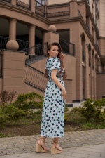 Летнее платье Mila Nova Ф-93 бирюзовый горох — изображение 2