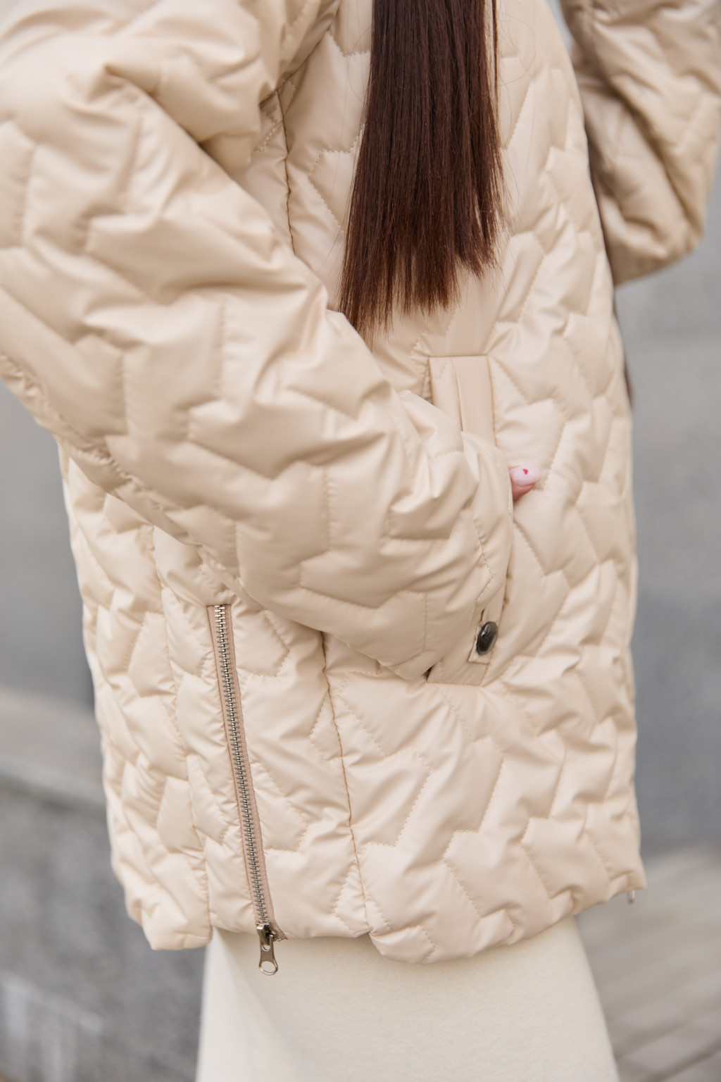 Демисезонная Куртка Mila Nova К-318 молоко — изображение 5