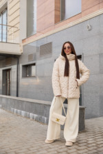 Демисезонная Куртка Mila Nova К-318 молоко — изображение 2