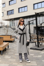 Демисезонное пальто Mila Nova ПВ-343 серый