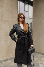 Демисезонный тренч Mila Nova Q-94 черный — изображение 2