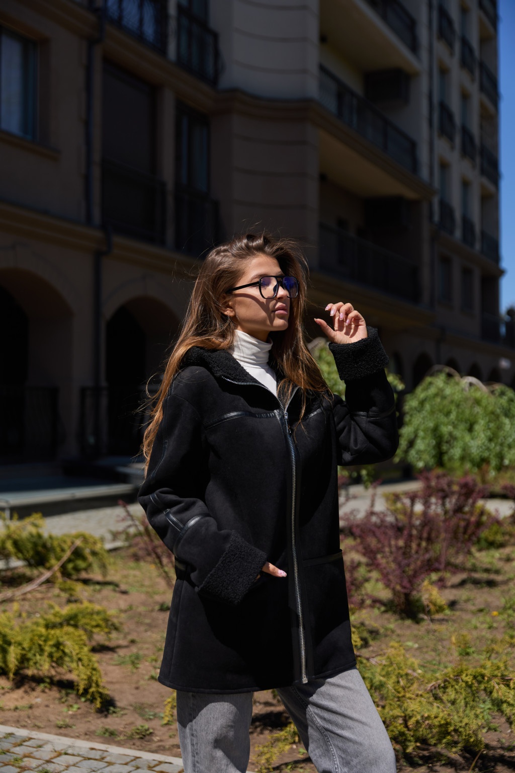 Зимняя дубленка Mila Nova Д-230  черный — изображение 6