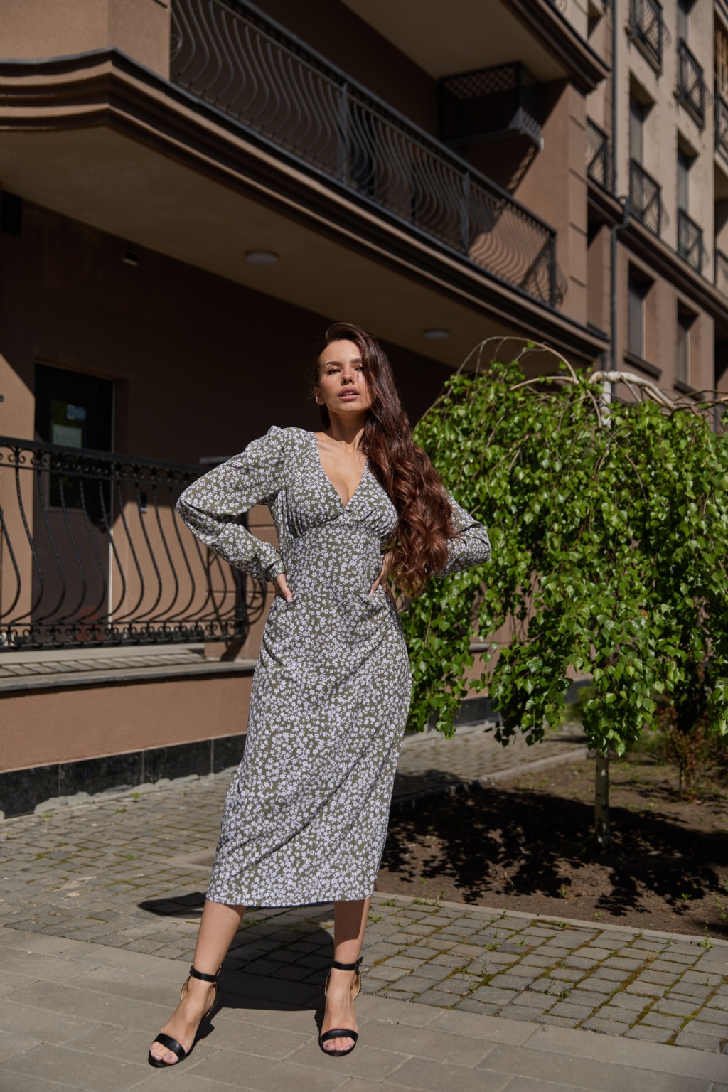 Летнее платье Mila Nova Ф-181 оливка — изображение 1