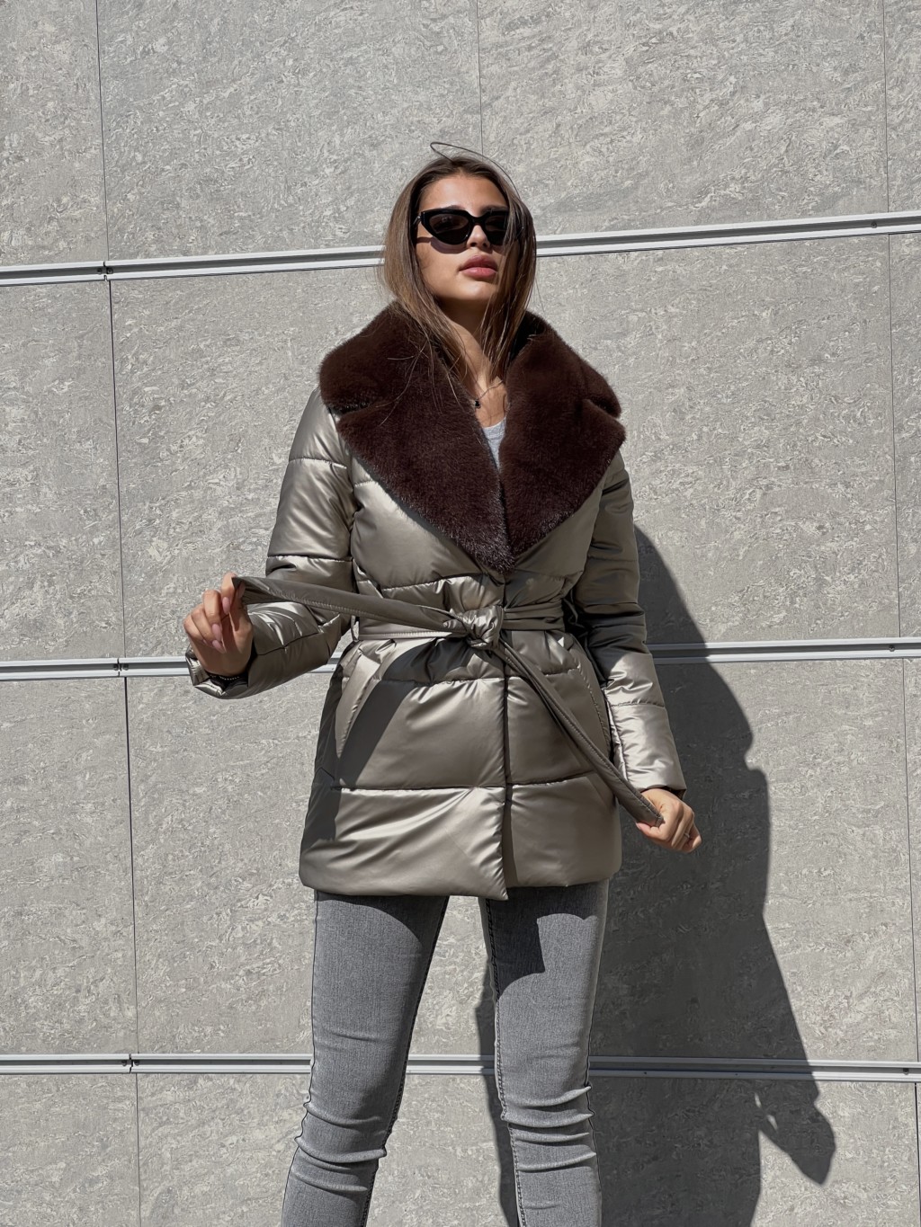 K-294bronza-1 Зимняя куртка Mila Nova К-294 бронзовый — изображение 1