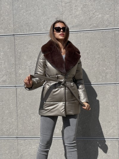 Зимняя куртка Mila Nova К-294 бронзовый