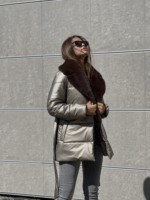 Зимняя куртка Mila Nova К-294 бронзовый — изображение 2