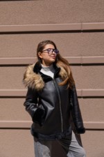 Зимняя дубленка Mila Nova  Д-215  черный