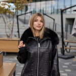 Зимняя дубленка Mila Nova Д-223  черный