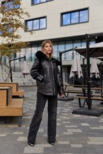 Зимняя дубленка Mila Nova Д-223  черный — изображение 3