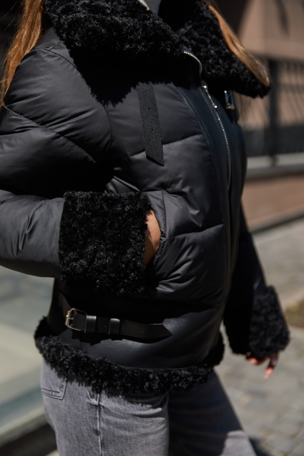 Зимняя куртка Mila Nova К-285 черный+черный — изображение 6