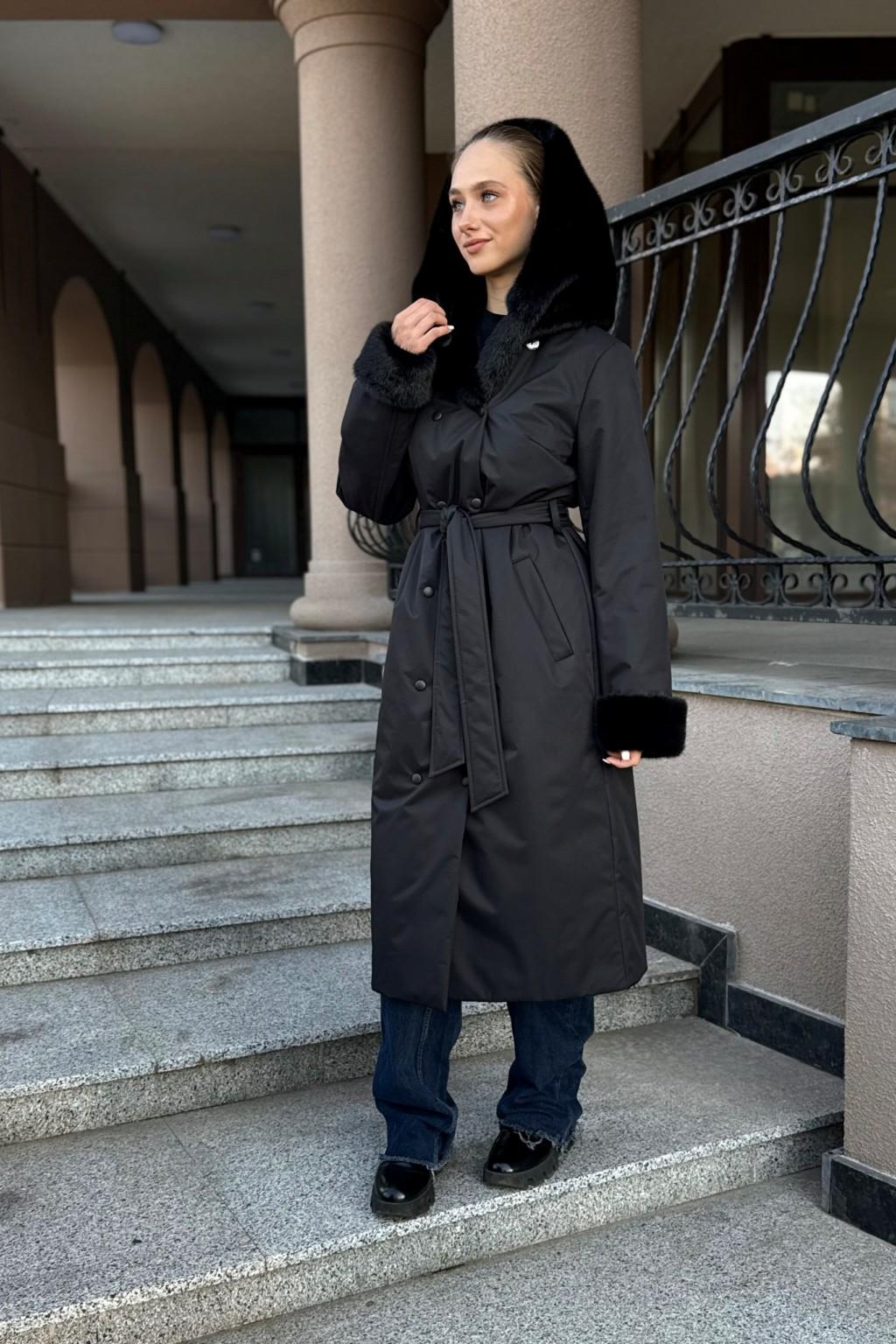 PV-328black-2 Зимнее пальто Mila Nova ПВ-328 черный — изображение 1