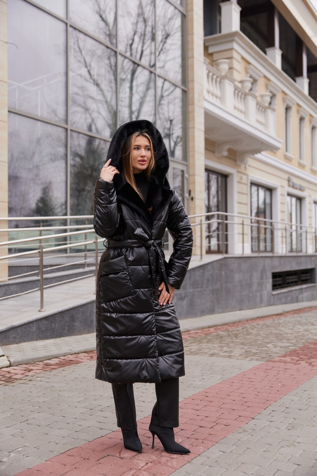 Зимнее пальто Mila Nova ПВ-331черный+черный — изображение 7