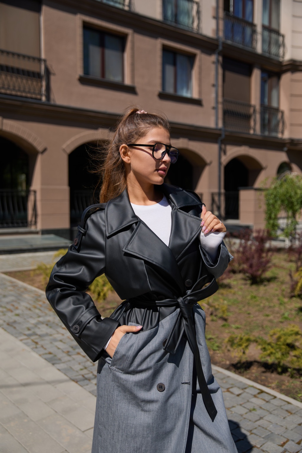 Демисезонный тренч Mila Nova Q-98 серый — изображение 5