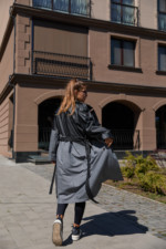 Демисезонный тренч Mila Nova Q-98 серый — изображение 3