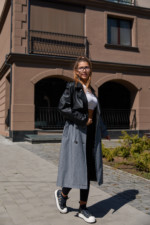 Демисезонный тренч Mila Nova Q-98 серый — изображение 2