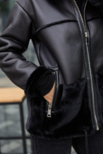 Зимняя дубленка Mila Nova Д-226 черный — изображение 4