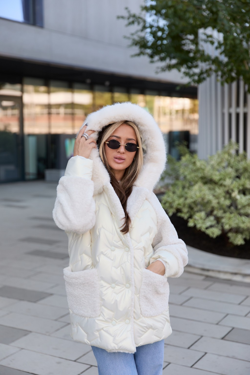 K-308kapmoloko_1 Зимняя куртка Mila Nova К-308 кап молоко — изображение 1