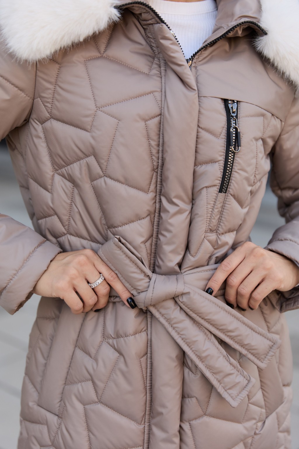 Зимняя куртка Mila Nova К-345 капучино — изображение 6