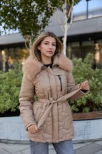 Зимняя куртка Mila Nova К-345 кемел — изображение 4