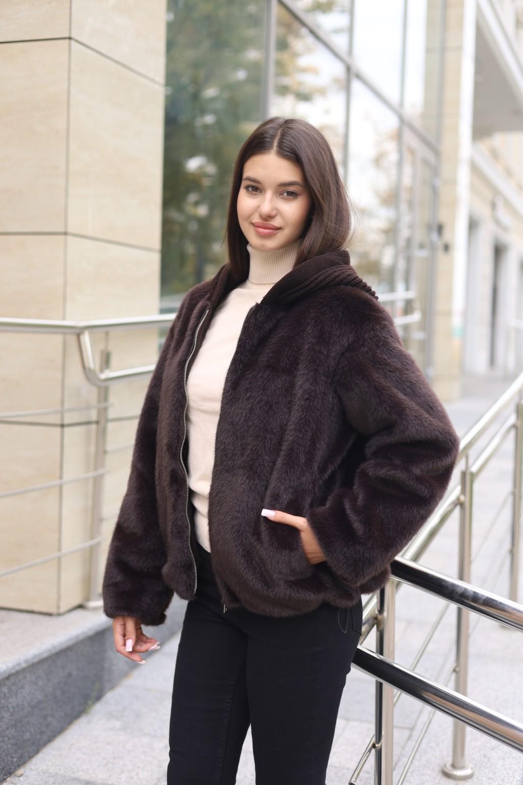 Зимняя шуба Mila Nova ПВ-316шоколад — изображение 3