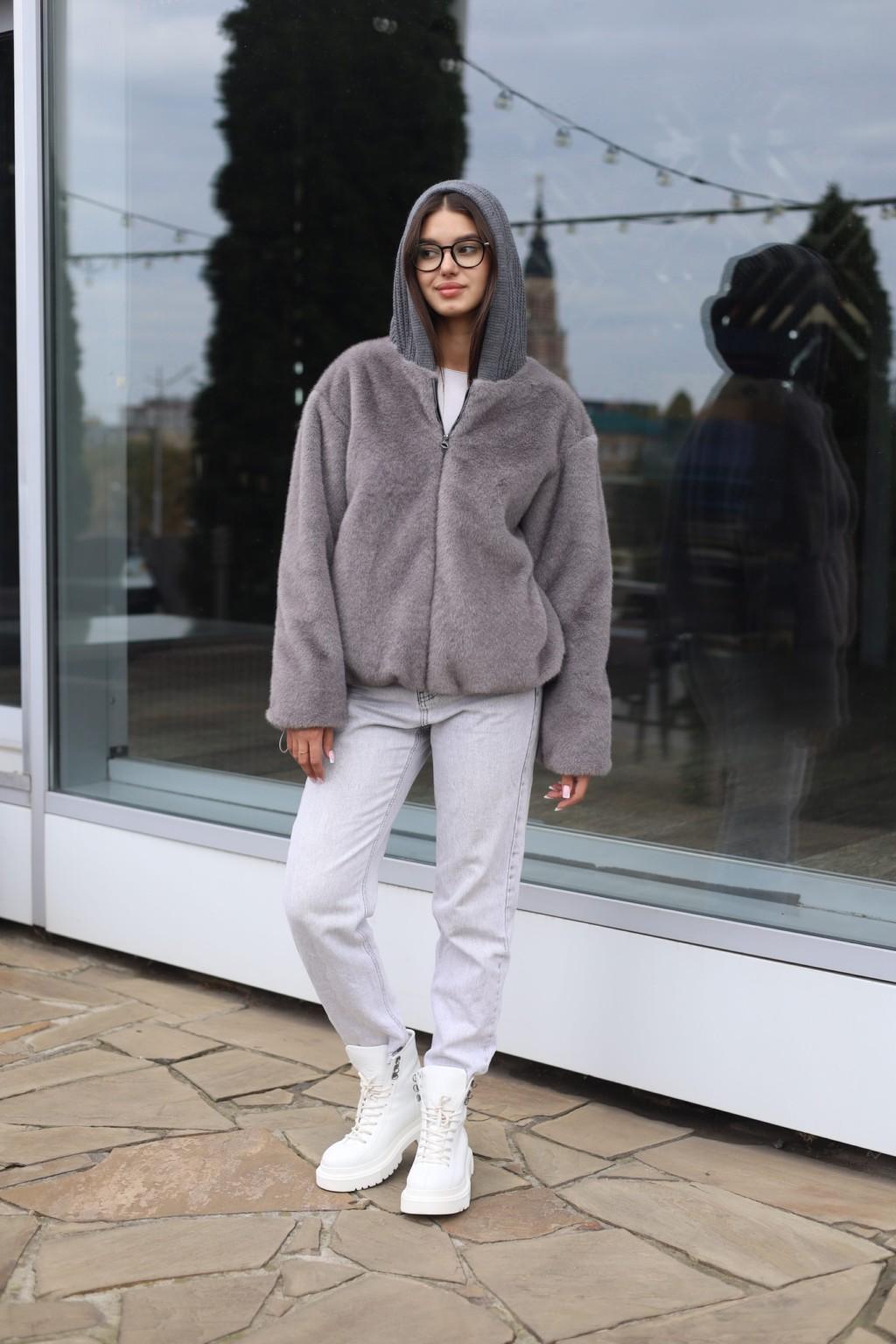 Зимняя шуба Mila Nova ПВ-316серый — изображение 2