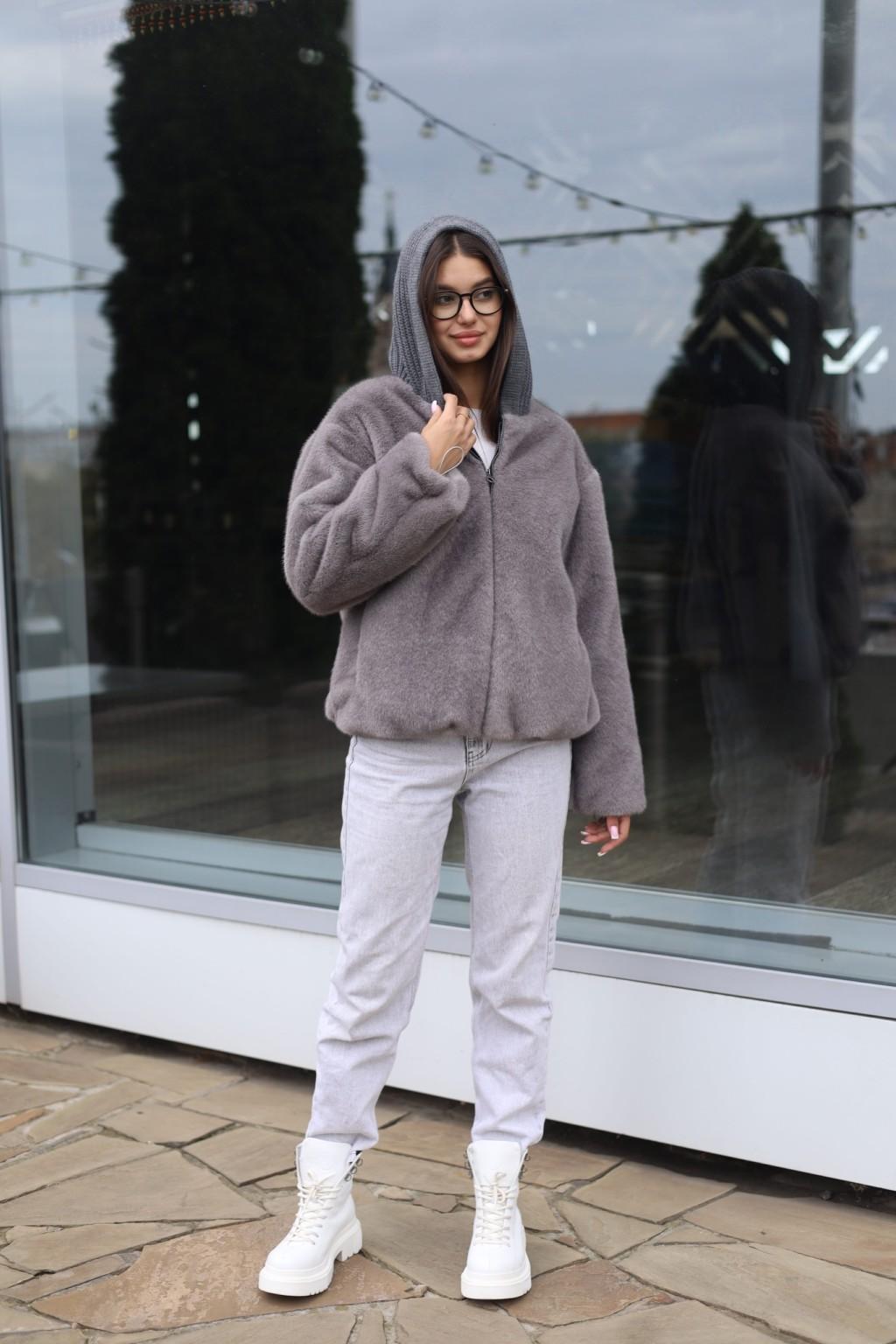 Зимняя шуба Mila Nova ПВ-316серый — изображение 7