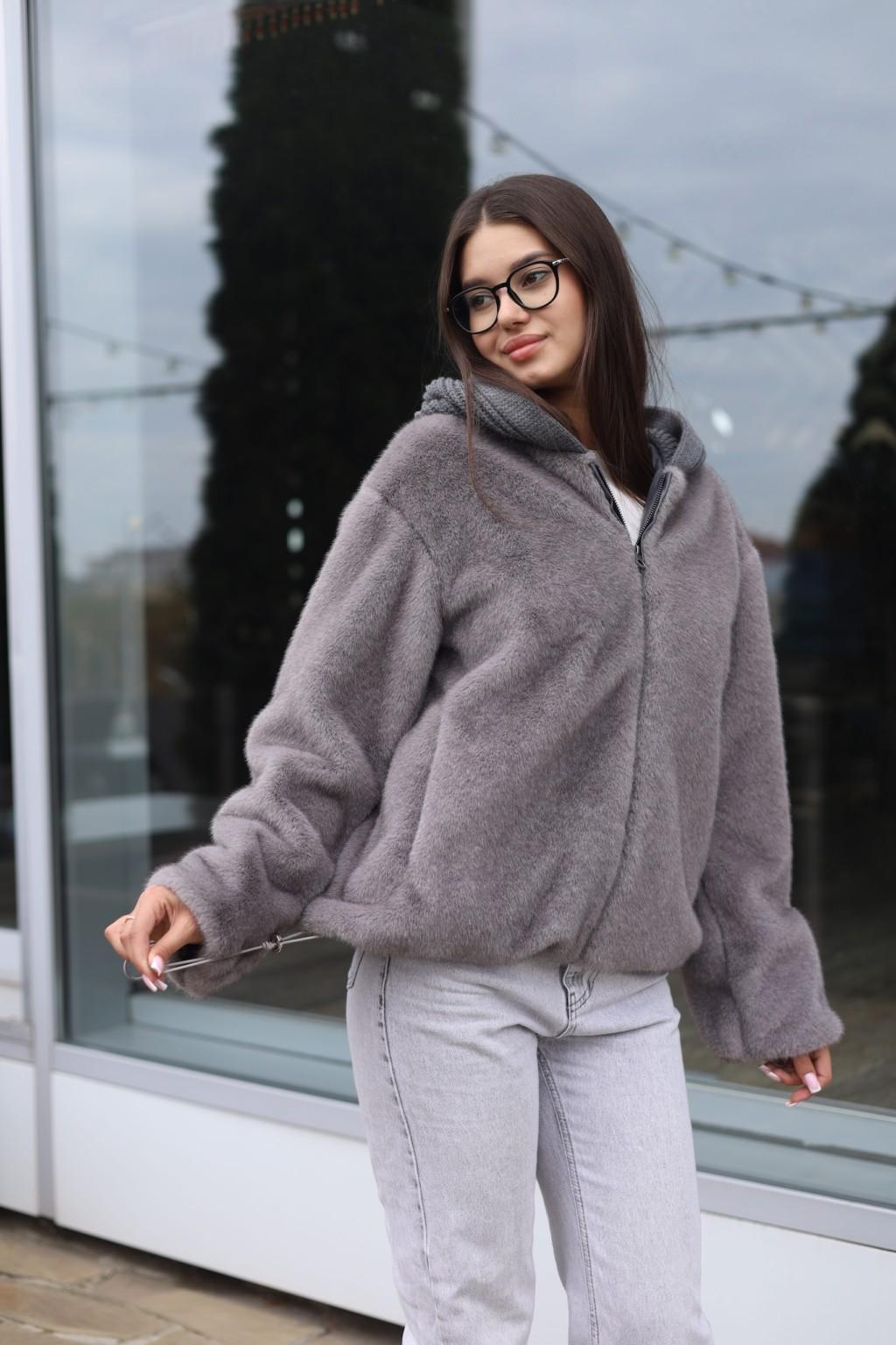 Зимняя шуба Mila Nova ПВ-316серый — изображение 4